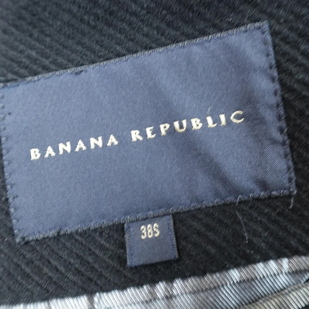 VTG Banana Republic Blazer Mens 38S Black Corduroy Sport Coat Suit Jacket Y2K